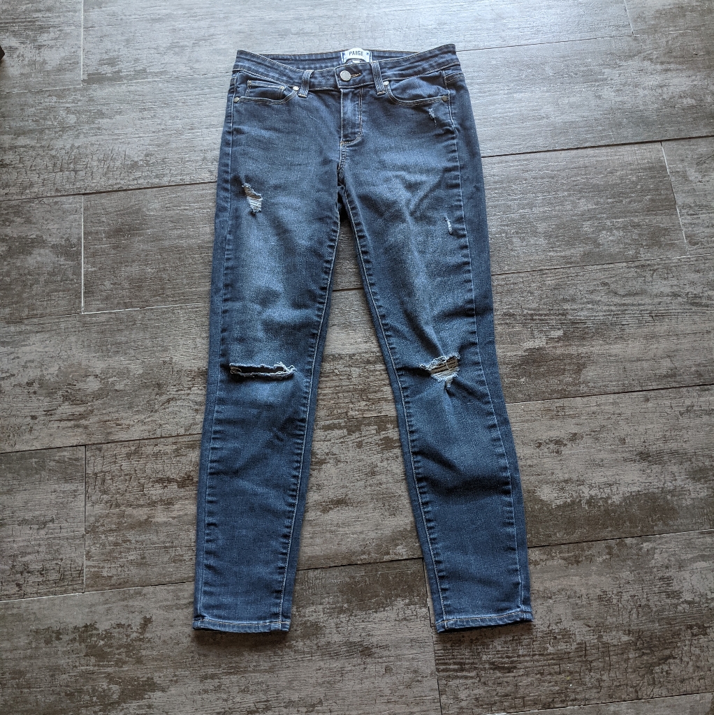 Paige Verdugo Ankle Distressed Denim Jeans